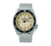 Seiko 5 Sports SRPD67K1 Men's Automatic Watch - 42mm Beige Dial Mesh Bracelet