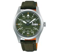 Seiko 5 Men's Green Leather Flieger Automatic Watch SRPH29K1 Green
