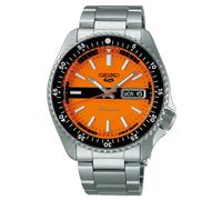 Seiko SRPK11K1 Men's New Double Hurricane 5 Sports Retro Colour Collection Bracelet Strap Watch, Orange/Silver