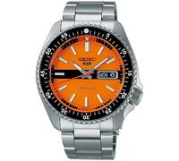 Seiko SRPK11K1 Men's New Double Hurricane 5 Sports Retro Colour Collection Bracelet Strap Watch, Orange/Silver