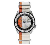 Seiko 5 Sports SRPK73 U.S. Special Creation Automatic Silver & Orange Striped Dial Watch