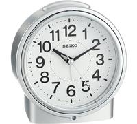 Seiko Analog Silver Plastic Case Desk Bedside Beep Alarm Clock QHE117S