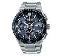 Seiko Astron Slate Blue Dial GPS Solar Dual-Time Chronograph Stainless Steel Bracelet Watch