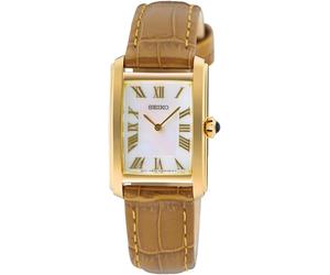 Seiko Caprice Classic Ladies Watch with White Dial and Brown Strap SWR100P1