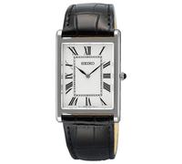Seiko Classic Dress (27.2mm) White Dial / Black Leather Strap SWR103P1 Watch -