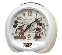 Seiko Clock Alarm Clock Table Clock Character Disney Mickey Mouse Minnie Mouse Disney Time Analog Ivory 130 X 140 X 96 Mm Fd483c
