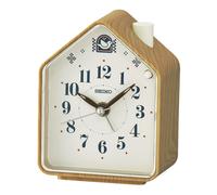 Seiko Clocks Alarm clock QHP011B - Unisex - 11 cm - Quartz White/Wood 8.6 x 11.1 x 6.3