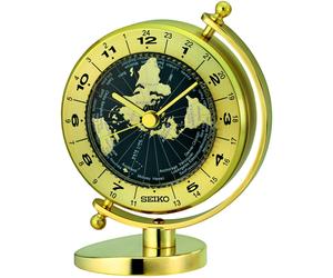Seiko Clocks Table clock QHG106G - Unisex - 10 cm - Quartz Gold 9.2 x 9.4 x 15.7 cm