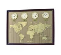 Seiko World Time Quartz Wall Clock with 23 Cities & 4 Times QXA722B