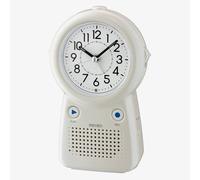 Seiko Clocks White Plastic Desk Recordable Alarm Clock QHE158L