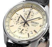 Seiko Conceptual Chronograph Vintage Cream Dial Black Strap Men Watch SSB383P1
