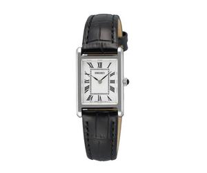 Seiko Conceptual Classic Ladies' White Dial Black Leather Strap Watch