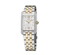 Seiko Conceptual Women's Silver Rectangle Dial Two Tone Stainless Steel Bracelet Watch
