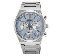 Seiko Essential Time Men's Blue Dial Chronograph Stainless Steel Bracelet Watch