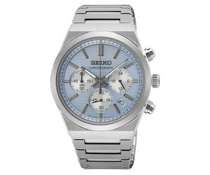 Seiko Essential Time Men's Blue Dial Chronograph Stainless Steel Bracelet Watch