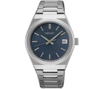 Seiko Essentials 34mm Blue Dial Steel Ladies Quartz Watch SUR575P1