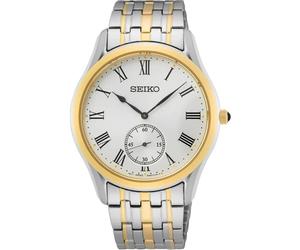 Seiko Essentials Men’s Quartz Watch SRK048P1 White Dial Two-Tone Stainless 50M