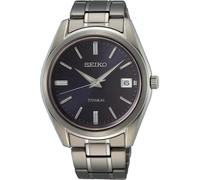 Seiko Essentials Men’s Quartz Watch SUR373P1 Blue Dial Titanium Bracelet 100M