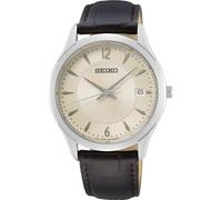 Seiko Essentials Men’s Quartz Watch SUR421P1 Cream Brown Leather Strap 200M