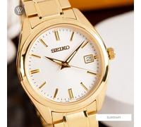 Seiko Essentials Mens Quartz Watch SUR314P1 40mm Stainless Steel White Dial 100M