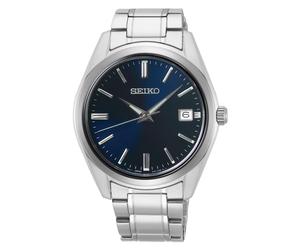 Seiko Essentials Quartz Blue Sunburst Dial Steel Bracelet Men’s Watch SUR309P1