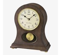 Seiko Gold Pendulum Dark Wooden Mantel Clock QXQ037B