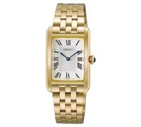 Seiko HGG001P1 Women's Gold Steel Watch | White Dial, Gold Strap