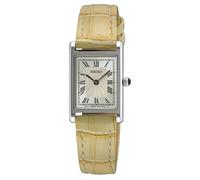 Seiko Ladies Rectangular Beige Leather Quartz Watch SWR095P1