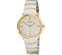 Seiko Ladies Watch with Gold Dial & Silver Strap SUR550P1