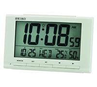 Seiko LCD QHL090W Digital Alarm Clock White