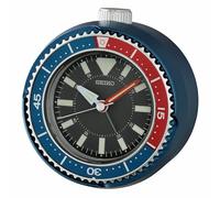 Seiko Mai Modern Non Ticking Bedroom Alarm Clock, 4 Inch, Metallic Blue/Red