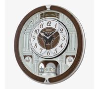 Seiko Melodies In Motion Brown Silver Wall Clock QXM615B