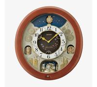 Seiko Melodies In Motion Wall Clock with Rotating Pendulum, Wood, Brown, 15.2 x 53.4 x 49.5 cm