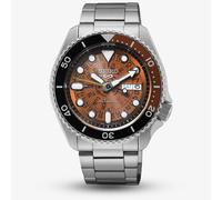 Seiko Mens 5 Sports SKX Skeleton Style Orange Dial Watch SRPJ47K1