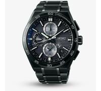 Seiko Mens Astron GPS Solar Black Chronograph Dual Time Watch SSH179J1