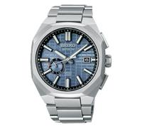 Seiko Men's Astron ‘Sapphire Blue’ Crystal Box Dial GPS Solar Stainless Steel Bracelet Watch