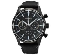 Seiko Gents Black / Black Chronograph Watch | 43mm | SSB417P1
