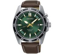 Seiko Mens Kinetic SKA791P1 - Man - 43 mm - Analogue - Quartz - Hardlex Mineral Glass Green 22 mm