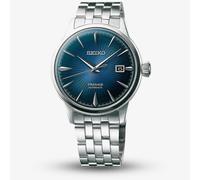 Seiko SRPB41J1 Men's Presage Automatic Date Bracelet Strap Watch, Silver/Blue