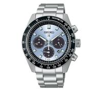 Seiko SSC935P1 Men's Prospex Crystal Trophy Speedtimer Solar Chronograph Bracelet Strap Watch, Ice Blue/Silver