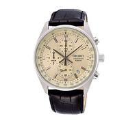 Seiko Men's Analogue Japanese Quartz Watch with Real Leather Strap SSB383P1