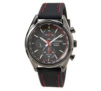 Seiko Mens Solar Chronograph Watch Black Dial Black Strap SSC777P1