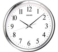 Seiko Plastic Wall Clock with Sweeping Seconds, Silver, S, wall Clock