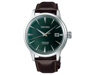 Seiko Presage Men's Dark Brown Leather Strap Watch