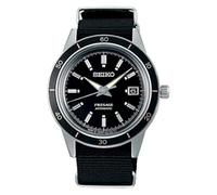 Seiko Presage White Dial Automatic Watch for Men SRPG03J, Black/Black, Strap