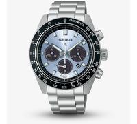 Seiko SSC935P1 Men's Prospex Crystal Trophy Speedtimer Solar Chronograph Bracelet Strap Watch, Ice Blue/Silver