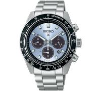 Seiko SSC935P1 Men's Prospex Crystal Trophy Speedtimer Solar Chronograph Bracelet Strap Watch, Ice Blue/Silver