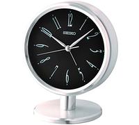 Seiko QHE186S Silver Tone Quartz Battery Round Mantel Mantle Clock with Clear Dial