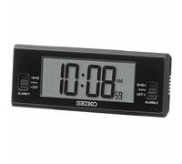 Seiko LCD Alarm Clock, Black, Standard