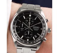 Seiko Quartz Chronograph Black Dial Steel Bracelet Men’s Watch SSB379P1 100M